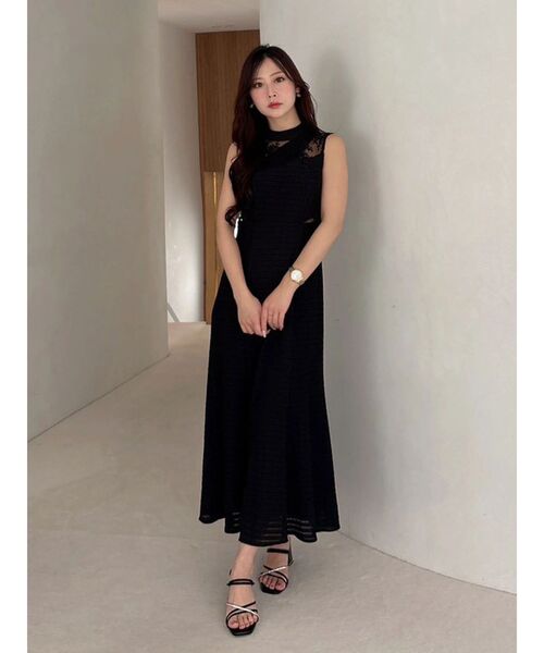 MERCURYDUO(マーキュリーデュオ)の「レースブロッキングカットワンピース(ワンピース・レディース・ブラック/グリーン・SMALL/MEDIUM)」の8枚目の写真