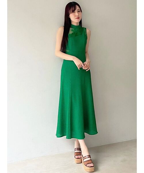 MERCURYDUO(マーキュリーデュオ)の「レースブロッキングカットワンピース(ワンピース・レディース・ブラック/グリーン・SMALL/MEDIUM)」の16枚目の写真