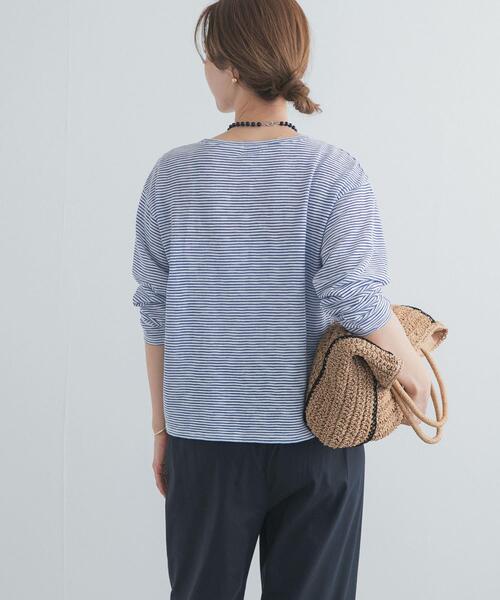 URBAN RESEARCH DOORS（アーバンリサーチドアーズ）の「スラブミジンボーダーTシャツ（Tシャツ/カットソー・レディース・ベージュ系その他/ホワイト系その他・FREE）」の6枚目の写真