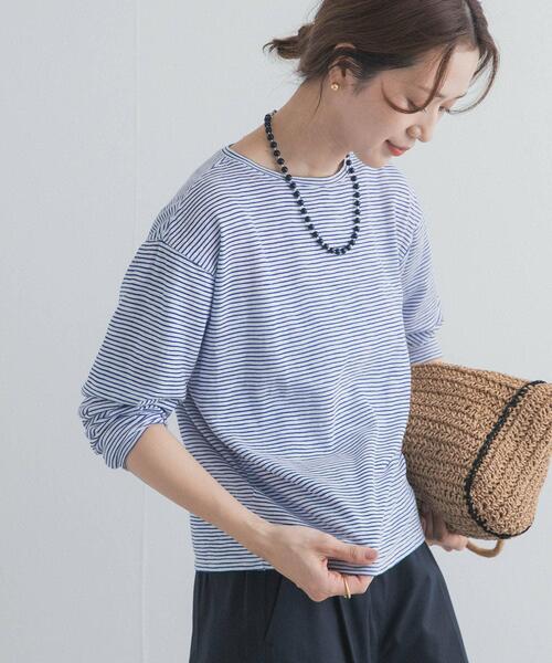 URBAN RESEARCH DOORS（アーバンリサーチドアーズ）の「スラブミジンボーダーTシャツ（Tシャツ/カットソー・レディース・ベージュ系その他/ホワイト系その他・FREE）」の7枚目の写真