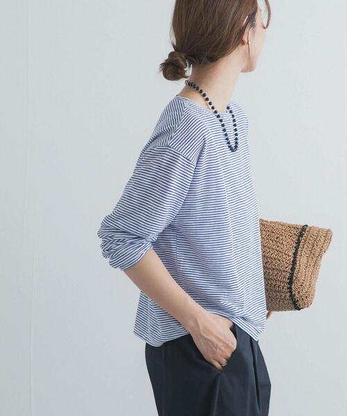 URBAN RESEARCH DOORS（アーバンリサーチドアーズ）の「スラブミジンボーダーTシャツ（Tシャツ/カットソー・レディース・ベージュ系その他/ホワイト系その他・FREE）」の8枚目の写真