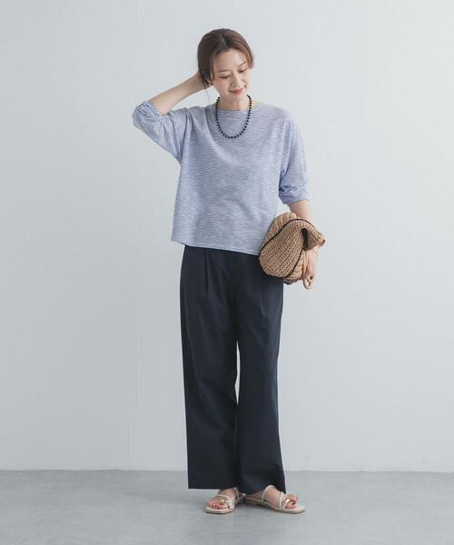 URBAN RESEARCH DOORS（アーバンリサーチドアーズ）の「スラブミジンボーダーTシャツ（Tシャツ/カットソー・レディース・ベージュ系その他/ホワイト系その他・FREE）」の9枚目の写真