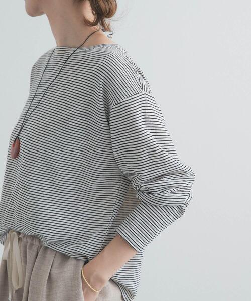 URBAN RESEARCH DOORS（アーバンリサーチドアーズ）の「スラブミジンボーダーTシャツ（Tシャツ/カットソー・レディース・ベージュ系その他/ホワイト系その他・FREE）」の15枚目の写真