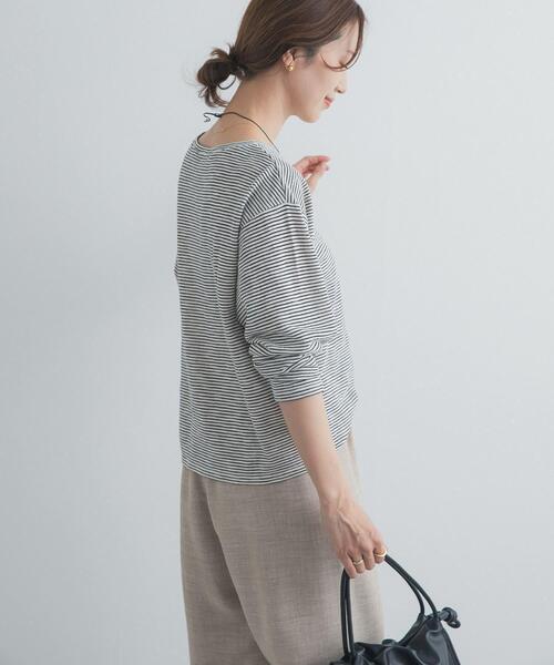 URBAN RESEARCH DOORS（アーバンリサーチドアーズ）の「スラブミジンボーダーTシャツ（Tシャツ/カットソー・レディース・ベージュ系その他/ホワイト系その他・FREE）」の17枚目の写真