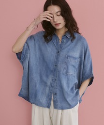 hunch（ハンチ）の「シアーデニム オーバー半袖シャツ（シャツ/ブラウス）」