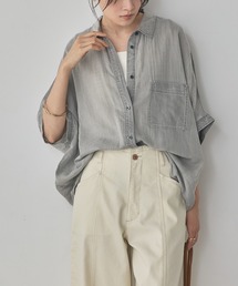 hunch（ハンチ）の「シアーデニム オーバー半袖シャツ（シャツ/ブラウス）」