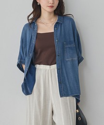 hunch（ハンチ）の「シアーデニム オーバー半袖シャツ（シャツ/ブラウス）」