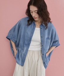 hunch（ハンチ）の「シアーデニム オーバー半袖シャツ（シャツ/ブラウス）」