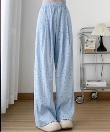 ドット柄イージーストレートパンツ