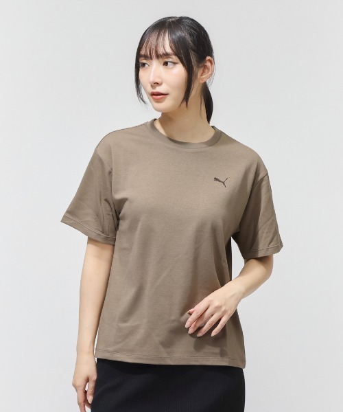 PUMA(プーマ)の「プーマ PUMA ESS ELEVATED MX SS BK PT Tシャツ(Tシャツ/カットソー・レディース・ブラック/ホワイト/ブラウン・L/XL/S/M)」の3枚目の写真