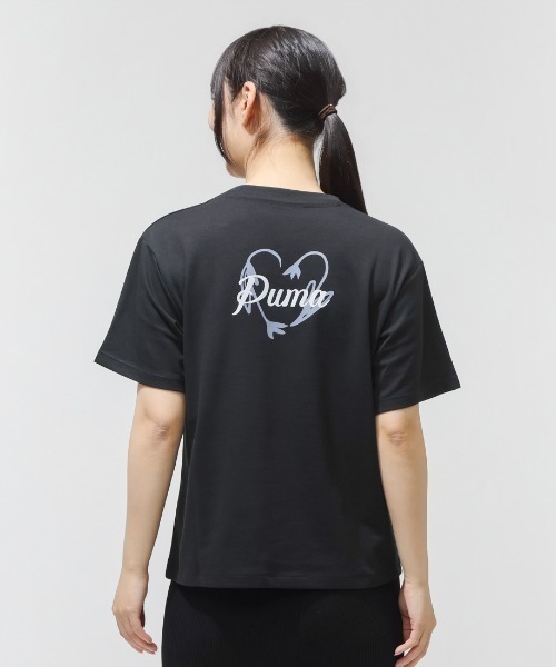 PUMA(プーマ)の「プーマ PUMA ESS ELEVATED MX SS BK PT Tシャツ(Tシャツ/カットソー・レディース・ブラック/ホワイト/ブラウン・L/XL/S/M)」の4枚目の写真