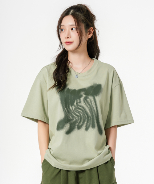 MOZMOZ（モズモズ）の「MOCU ブラーダブルウィーブ半袖Tシャツ カーキ（Tシャツ/カットソー・レディース・その他・1/2/3）」の2枚目の写真