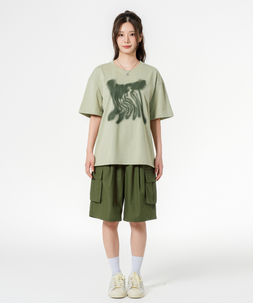 MOZMOZ（モズモズ）の「MOCU ブラーダブルウィーブ半袖Tシャツ カーキ（Tシャツ/カットソー・レディース・その他・1/2/3）」の3枚目の写真