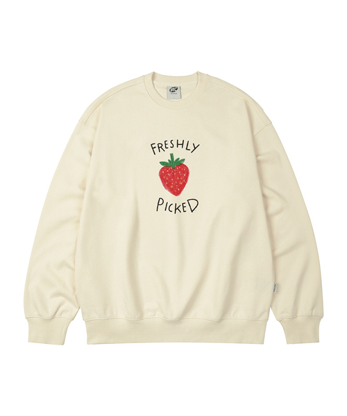 WILDROCK(ワイルドロック)の「FRESHLY PICKED オーバーサイズ スウェット_8 COL(スウェット・レディース・アイボリー/ブラック/ベージュ/チャコール/ダークグレー/ネイビー/ピンク/ブルー・SMALL/MEDIUM/LARGE)」の2枚目の写真