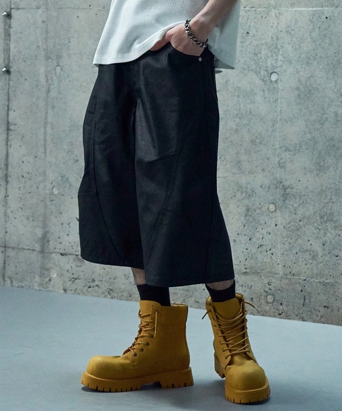 LANDNESS(ランドネス)の「【LANDNESS/ランドネス】COATED CURVE DENIM HALF PANTS/コーティッドカーブデニムハーフパンツ(デニムパンツ・メンズ・ブラック・S/M/L)」の17枚目の写真