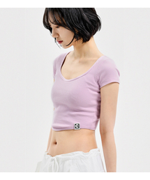 W RIBBED TEE PINK