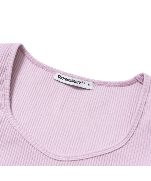 EXTRAORDINARY(エクストラオーディナリー)の「W RIBBED TEE PINK(Tシャツ/カットソー・レディース・その他・F)」の4枚目の写真