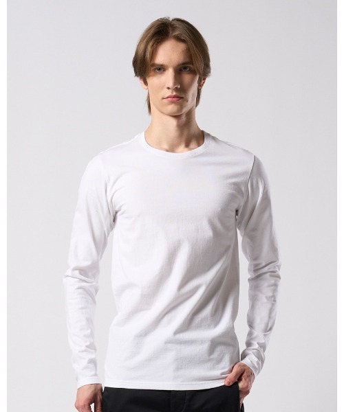 wjk(ダヴルジェイケイ)の「slim basic crew-neck L/S(Tシャツ/カットソー・メンズ・ブラック/ホワイト・X-LARGE/LARGE/MEDIUM/SMALL)」の1枚目の写真