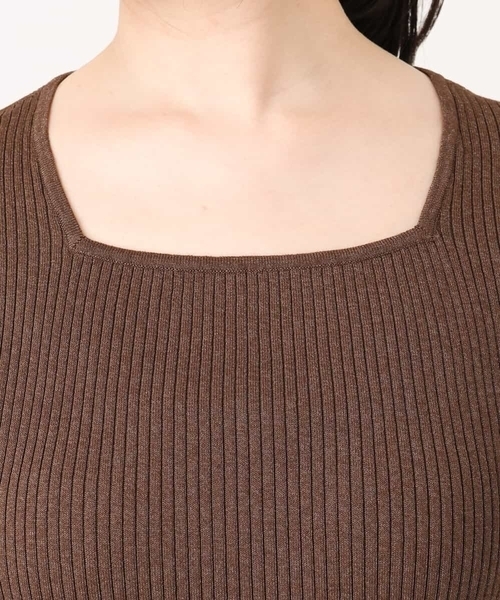 OFUON le MK(オフオンルエムケー)の「スパークナイロン半袖ニット/洗える/アンサンブル対応/WEB限定サイズあり(ニット/セーター・レディース・ライトグリーン/ブラウン/ホワイト・38/36)」の21枚目の写真