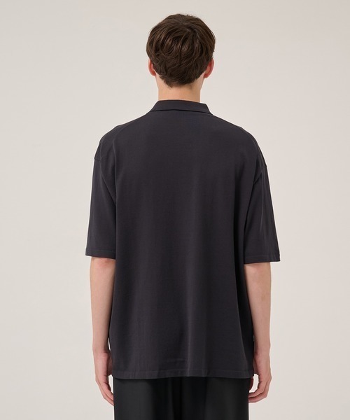 ATON（エイトン）の「【ATON/エイトン】FRESCA KNIT HAIF SLEEVE POLO SWEATER（シャツ/ブラウス・メンズ・ブラック/ホワイト・4/6）」の11枚目の写真
