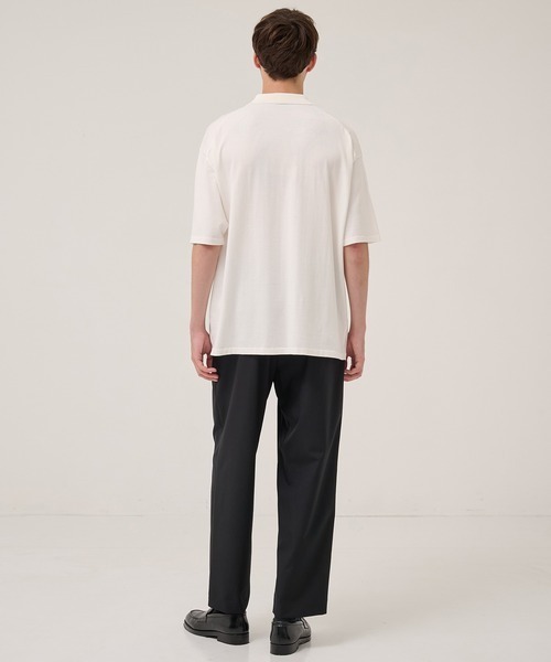 ATON（エイトン）の「【ATON/エイトン】FRESCA KNIT HAIF SLEEVE POLO SWEATER（シャツ/ブラウス・メンズ・ブラック/ホワイト・4/6）」の5枚目の写真