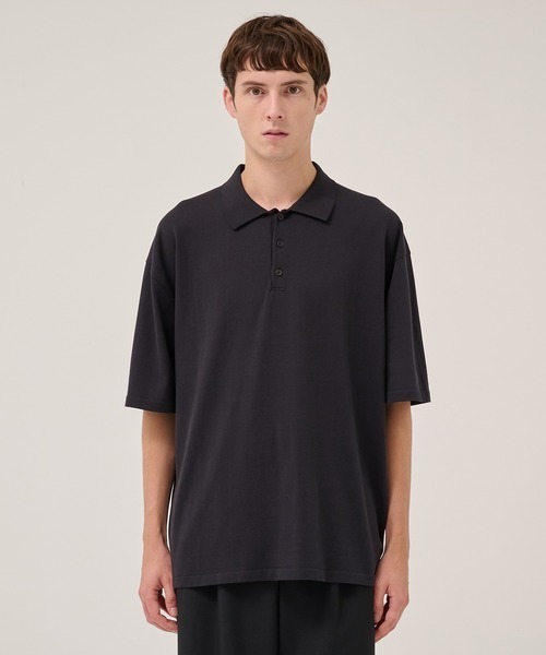 ATON（エイトン）の「【ATON/エイトン】FRESCA KNIT HAIF SLEEVE POLO SWEATER（シャツ/ブラウス・メンズ・ブラック/ホワイト・4/6）」の9枚目の写真