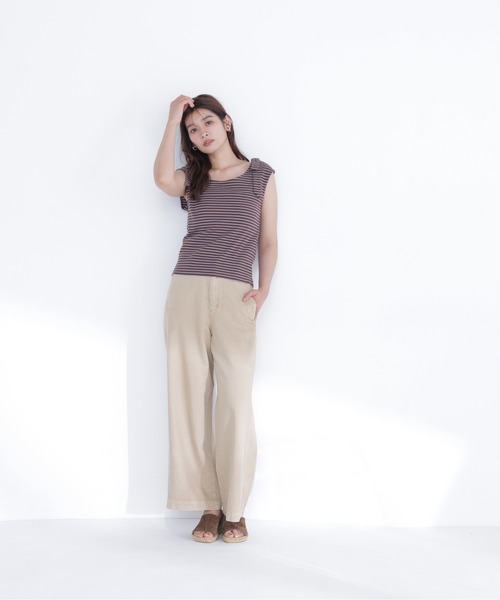 NATURAL BEAUTY BASIC(ナチュラルビューティーベーシック)の「ショルダーリボンボーダートップス(Tシャツ/カットソー・レディース・ブラウン系その他/ネイビー系/ホワイト系その他・フリ-)」の12枚目の写真