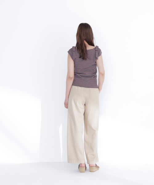 NATURAL BEAUTY BASIC(ナチュラルビューティーベーシック)の「ショルダーリボンボーダートップス(Tシャツ/カットソー・レディース・ブラウン系その他/ネイビー系/ホワイト系その他・フリ-)」の15枚目の写真