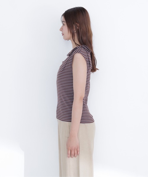 NATURAL BEAUTY BASIC(ナチュラルビューティーベーシック)の「ショルダーリボンボーダートップス(Tシャツ/カットソー・レディース・ブラウン系その他/ネイビー系/ホワイト系その他・フリ-)」の20枚目の写真
