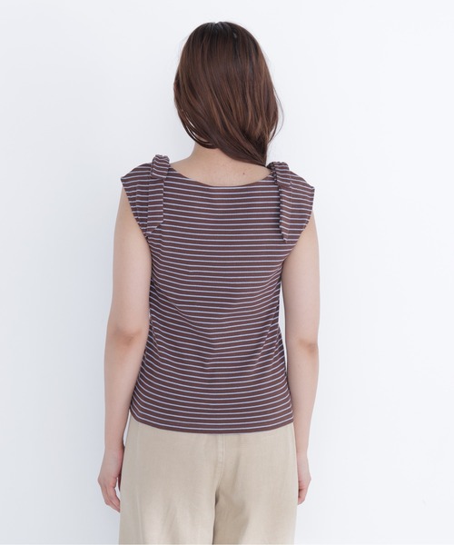 NATURAL BEAUTY BASIC(ナチュラルビューティーベーシック)の「ショルダーリボンボーダートップス(Tシャツ/カットソー・レディース・ブラウン系その他/ネイビー系/ホワイト系その他・フリ-)」の21枚目の写真