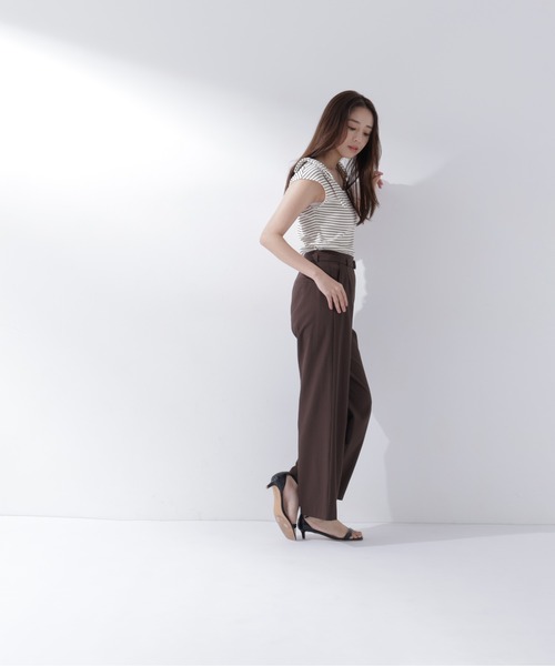 NATURAL BEAUTY BASIC(ナチュラルビューティーベーシック)の「ショルダーリボンボーダートップス(Tシャツ/カットソー・レディース・ブラウン系その他/ネイビー系/ホワイト系その他・フリ-)」の8枚目の写真