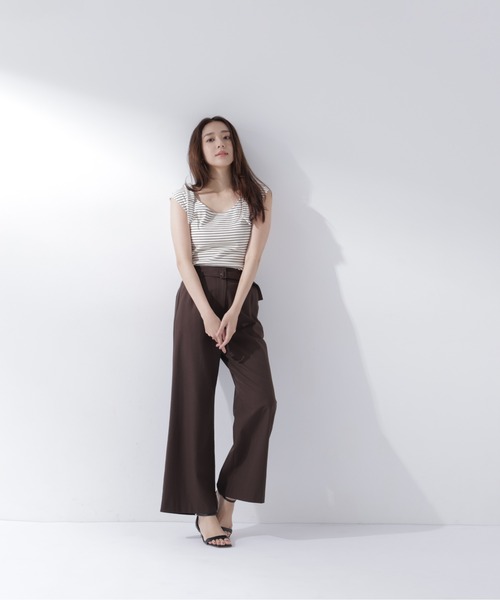 NATURAL BEAUTY BASIC(ナチュラルビューティーベーシック)の「ショルダーリボンボーダートップス(Tシャツ/カットソー・レディース・ブラウン系その他/ネイビー系/ホワイト系その他・フリ-)」の10枚目の写真
