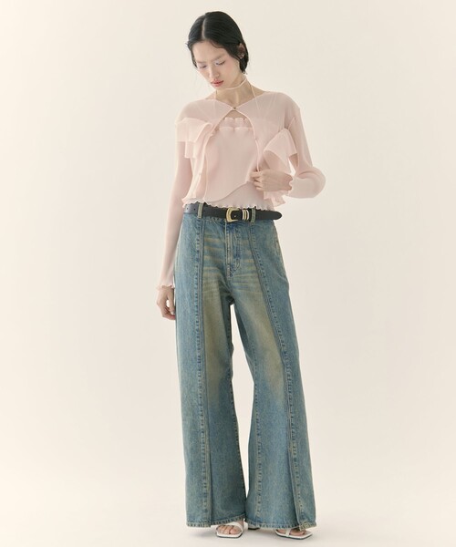 kotohayokozawa（コトハヨコザワ）の「【kotohayokozawa/コトハヨコザワ】《STUDIOUS別注》SHEER CARDIGAN/シアーカーディガン/ウォッシャブル（カーディガン/ボレロ・レディース・ピンク/グレー/ブラック/グリーン・FREE）」の5枚目の写真