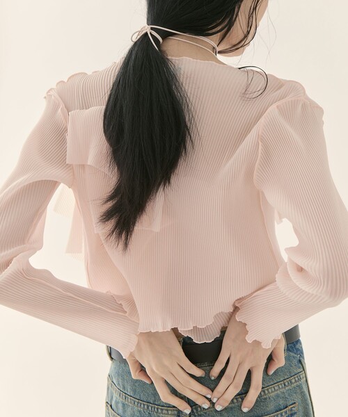 kotohayokozawa（コトハヨコザワ）の「【kotohayokozawa/コトハヨコザワ】《STUDIOUS別注》SHEER CARDIGAN/シアーカーディガン/ウォッシャブル（カーディガン/ボレロ・レディース・ピンク/グレー/ブラック/グリーン・FREE）」の11枚目の写真