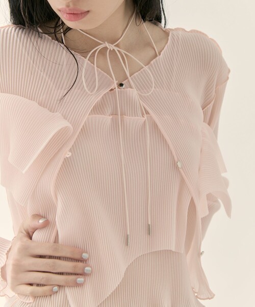 kotohayokozawa（コトハヨコザワ）の「【kotohayokozawa/コトハヨコザワ】《STUDIOUS別注》SHEER CARDIGAN/シアーカーディガン/ウォッシャブル（カーディガン/ボレロ・レディース・ピンク/グレー/ブラック/グリーン・FREE）」の12枚目の写真