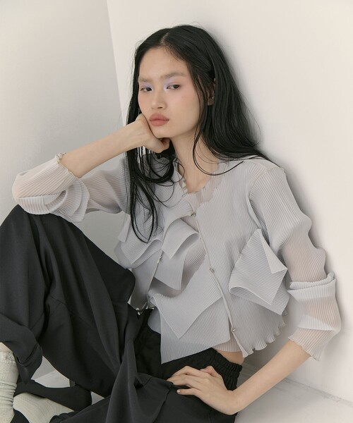 kotohayokozawa（コトハヨコザワ）の「【kotohayokozawa/コトハヨコザワ】《STUDIOUS別注》SHEER CARDIGAN/シアーカーディガン/ウォッシャブル（カーディガン/ボレロ・レディース・ピンク/グレー/ブラック/グリーン・FREE）」の18枚目の写真