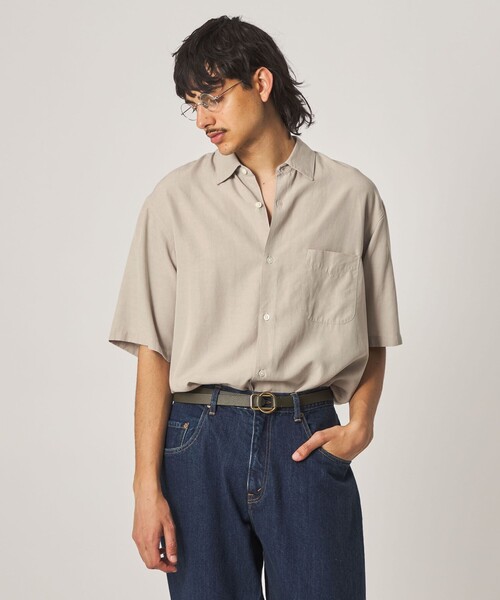 Steven Alan＞ スラブ レギュラーカラー ショートスリーブ シャツ