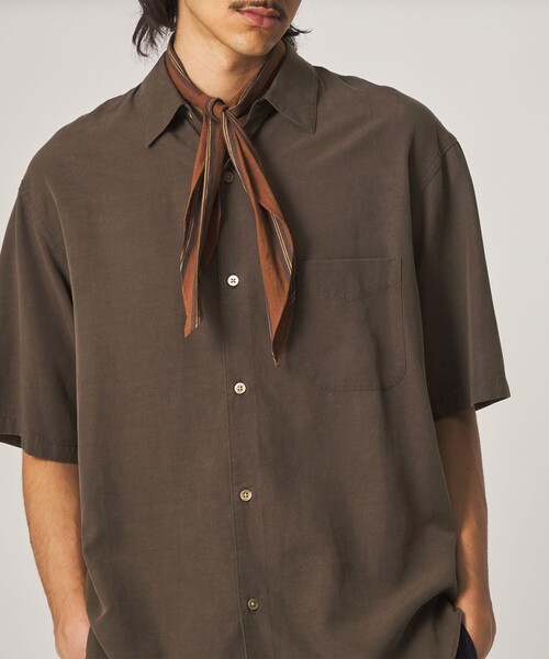 Steven Alan＞ スラブ レギュラーカラー ショートスリーブ シャツ