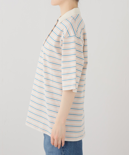 IENA（イエナ）の「マルチボーダーラガーシャツ（Tシャツ/カットソー・レディース・パープル/モスグリーン・FREE）」の14枚目の写真