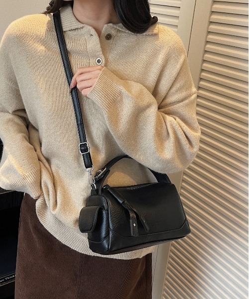 FREE STYLISTS(フリー スタイリスト)の「Y2K ヴィンテージ調 ギミック ショルダーバッグ 多ポケット(ショルダーバッグ・レディース・ダークブラウン/ブラック・FREE)」の9枚目の写真