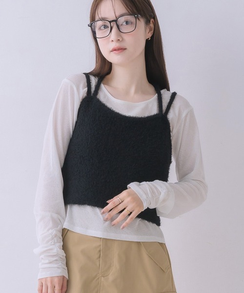 RETRO GIRL(レトロガール)の「【セットアイテム】ホルタービスチェ×インナーSET(Tシャツ/カットソー・レディース・ブラック/ライトグレー/イエロー・FREE)」の2枚目の写真