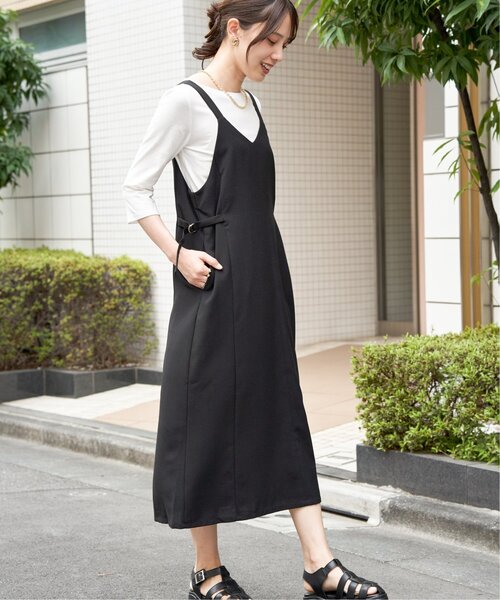 ikka(イッカ)の「【2点セット】サイドバックルジャンスカセット(ワンピース・レディース・ベージュ/ブラック/カーキ・M/S/L)」の1枚目の写真