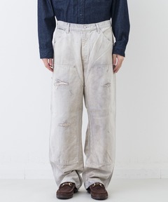 【ATELLIER WELLS BY JOHNBULL】オックスオーバーダイダブルニーパンツ