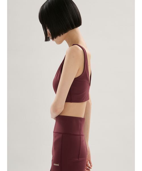 emmi(エミ)の「アクティブブラトップ(水着・レディース・ボルドー/ブラック/イエロー・0/1)」の9枚目の写真