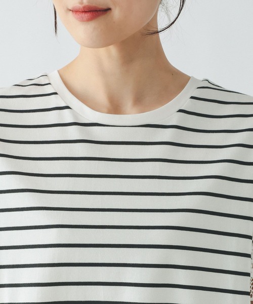GLOBAL WORK（グローバルワーク）の「ひんやり涼しい/フローズン袖レースプルオーバー半袖/665876（Tシャツ/カットソー・レディース・ホワイト×ブラック/ブラック/アイボリー・LARGE/MEDIUM）」の21枚目の写真