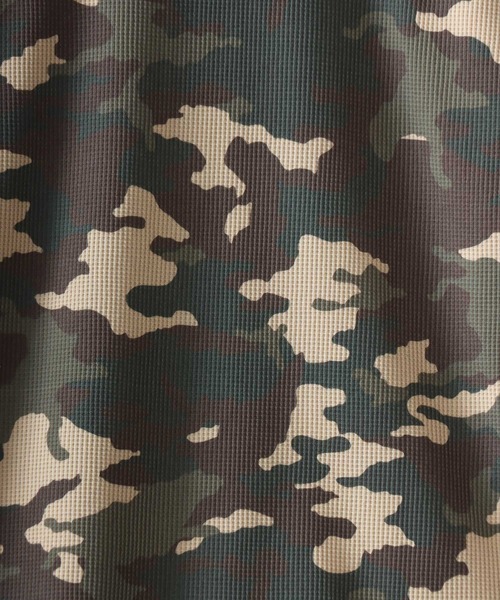 SITRY(シトリー)の「Camouflage Pattern Cross Logo Embroidery Thermal/カモフラ柄 ヴィンテージライク クロスロゴ ワンポイント刺繍 ショート丈 サーマル ワッフル ヘンリーネック 半袖Tシャツ レディース メンズ(Tシャツ/カットソー・メンズ・グリーン系その他/グリーン系その他2・M/L)」の11枚目の写真