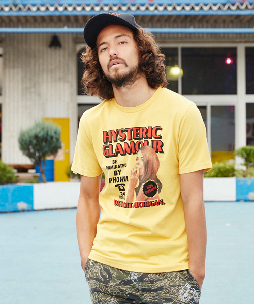 HYSTERIC GLAMOUR（ヒステリックグラマー）の「HOT CALL pt T-SH（Tシャツ/カットソー・メンズ・ホワイト/イエロー/ブラック・MEDIUM/LARGE/SMALL/X-LARGE）」の3枚目の写真