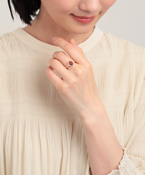 festaria bijou SOPHIA(フェスタリアビジュソフィア)の「K18YG ガーネット/ルチルクォーツ・ダイヤモンド リング(リング・レディース・イエローゴールド・11号)」の3枚目の写真
