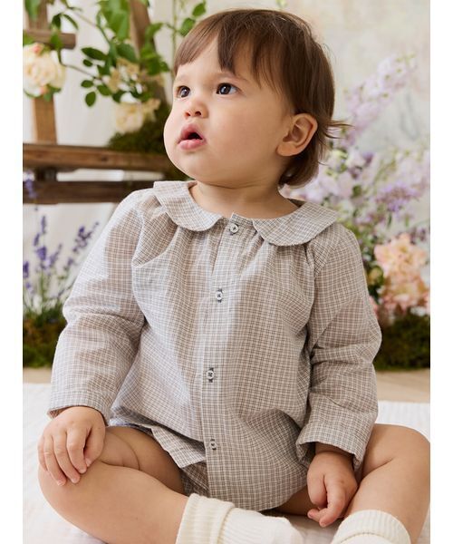 JAMIE KAY（ジェイミーケイ）の「ブルマ Double Windowpane Check Cloud（その他ベビーウェア・キッズ・グレー・60/70/80/90）」の4枚目の写真