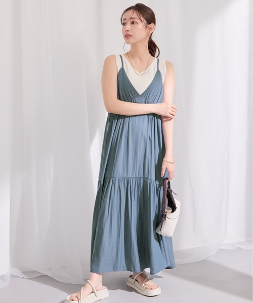COHINA（コヒナ）の「とろみティアードキャミワンピース 【低身長・小柄女性】（ワンピース・レディース・ブラック/ブルー/ライトグレー・SHORT/REGULAR）」の9枚目の写真